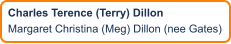 Charles Terence (Terry) Dillon Margaret Christina (Meg) Dillon (nee Gates)