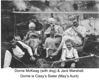 Dorrie McKeag (with dog) & Jack Marshall. Dorrie is Cissy’s Sister (May’s Aunt)